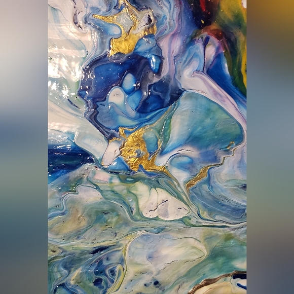 Original 16"x20" Acrylic Pour Painting - Picture 4 of 5